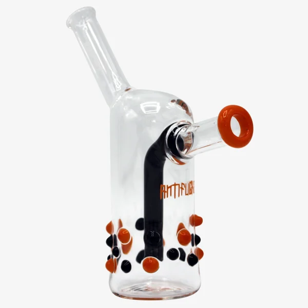 Freaky Bubbler Joint Bubbler "Antifuchs" - Schwarz-Orange von der Seite