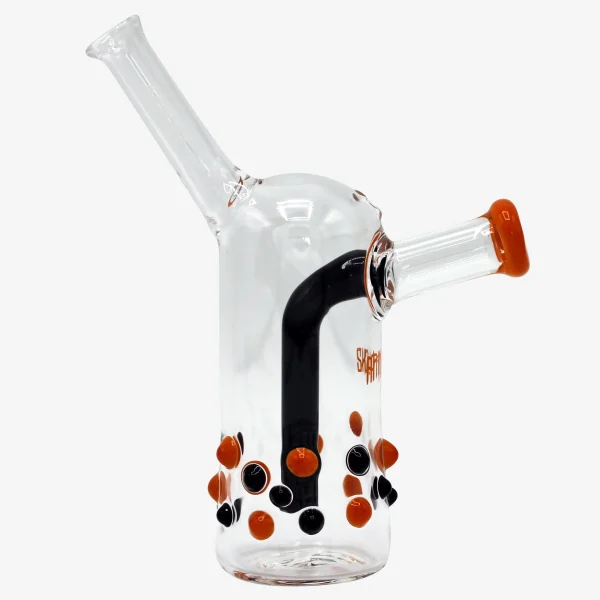 Freaky Bubbler Joint Bubbler "Antifuchs" - Schwarz-Orange von rechts