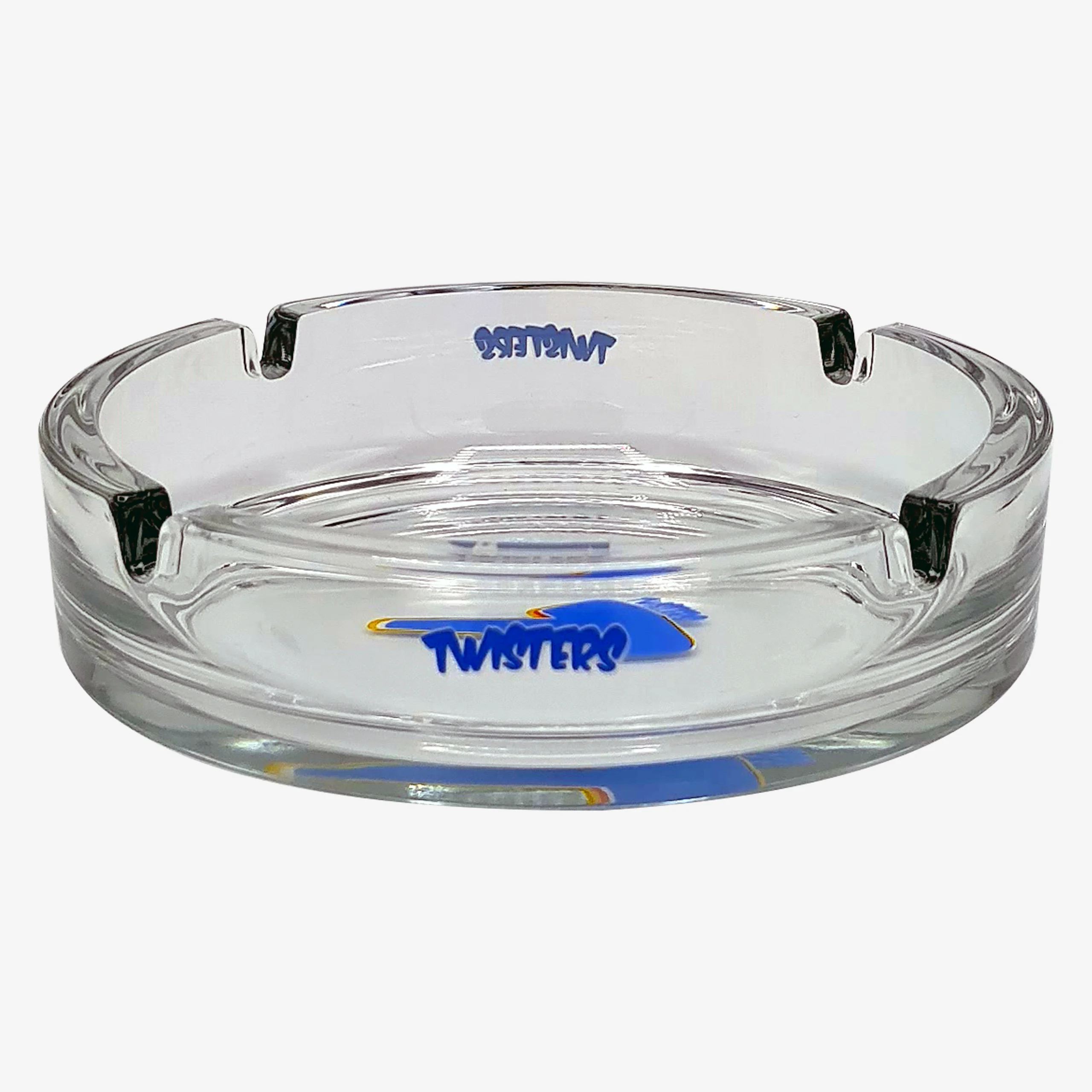 Extra großer Glas-Aschenbecher von rastal mit TWISTERS Logo