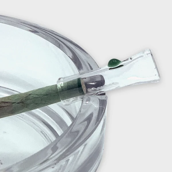 Glas Mundstück für Aktivkohlefilter Slim in Klar-Grün mit Perle