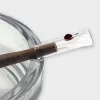 Glas Mundstück für Aktivkohlefilter Slim in Klar-Rot mit Perle
