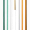 Glas-Strohhalm Set, 3 Farbig, mit Türkis