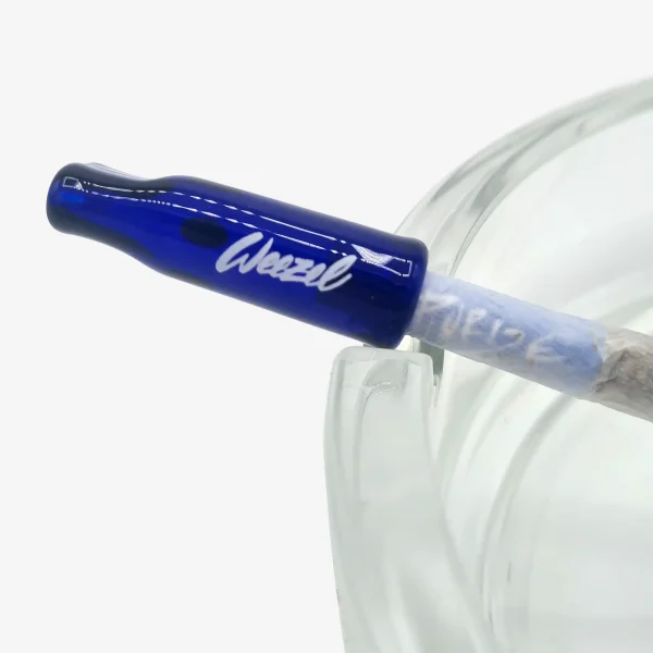 Blauer Inspecta Glas Tip im Aschenbecher