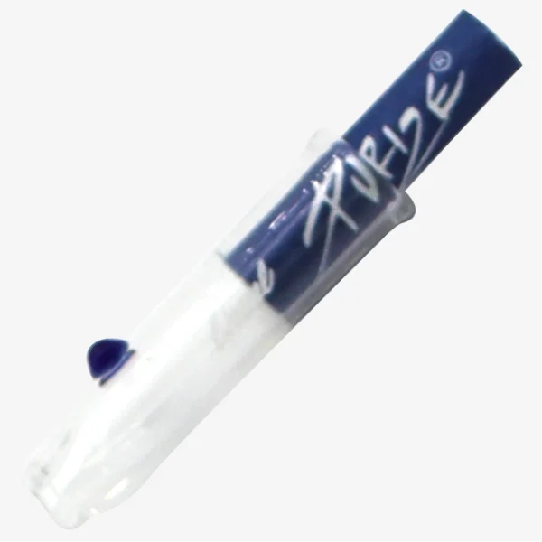 Glas-Tip Klar-Blau mit Aktivkohlefilter von der Seite