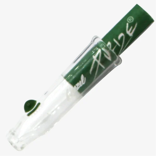 Glas-Tip Klar-Grün mit Aktivkohlefilter von der Seite